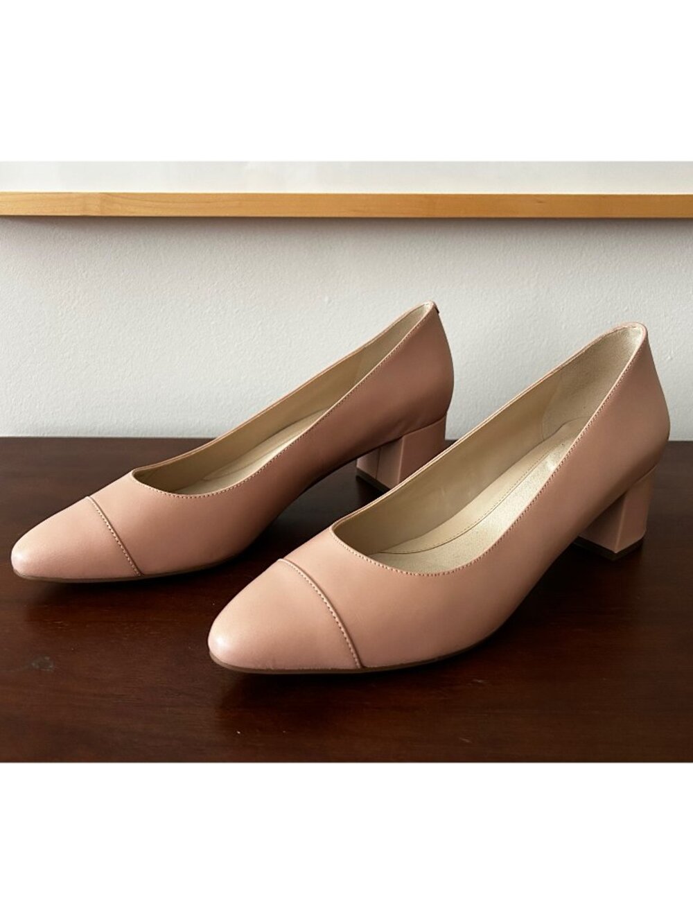 Cole Haan The Go-To Pump Mahogany Rose Leather Block Heel Size 8.5 NWT